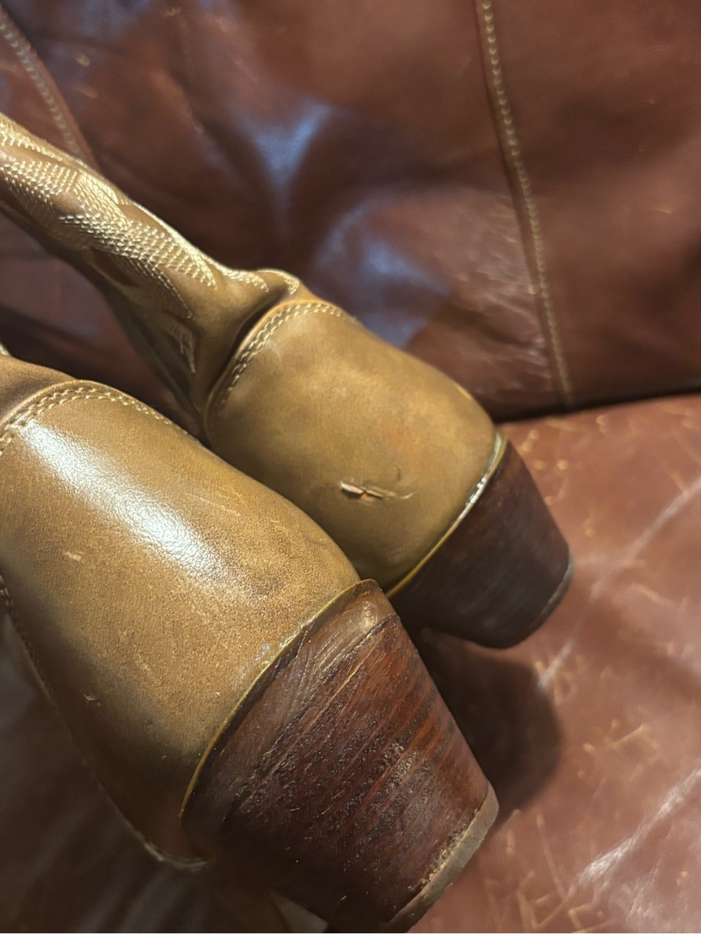 Durango Tan Embroidered Western Heeled Boots - Picture 6 of 8